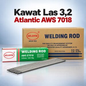 Kawat las 3.2 mm Atlantic AWS 7018 untuk kebutuhan pengelasan besi dan baja