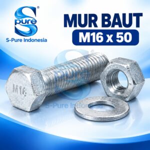 Mur Baut M16 Putih x 50 mm S-Pure Indonesia